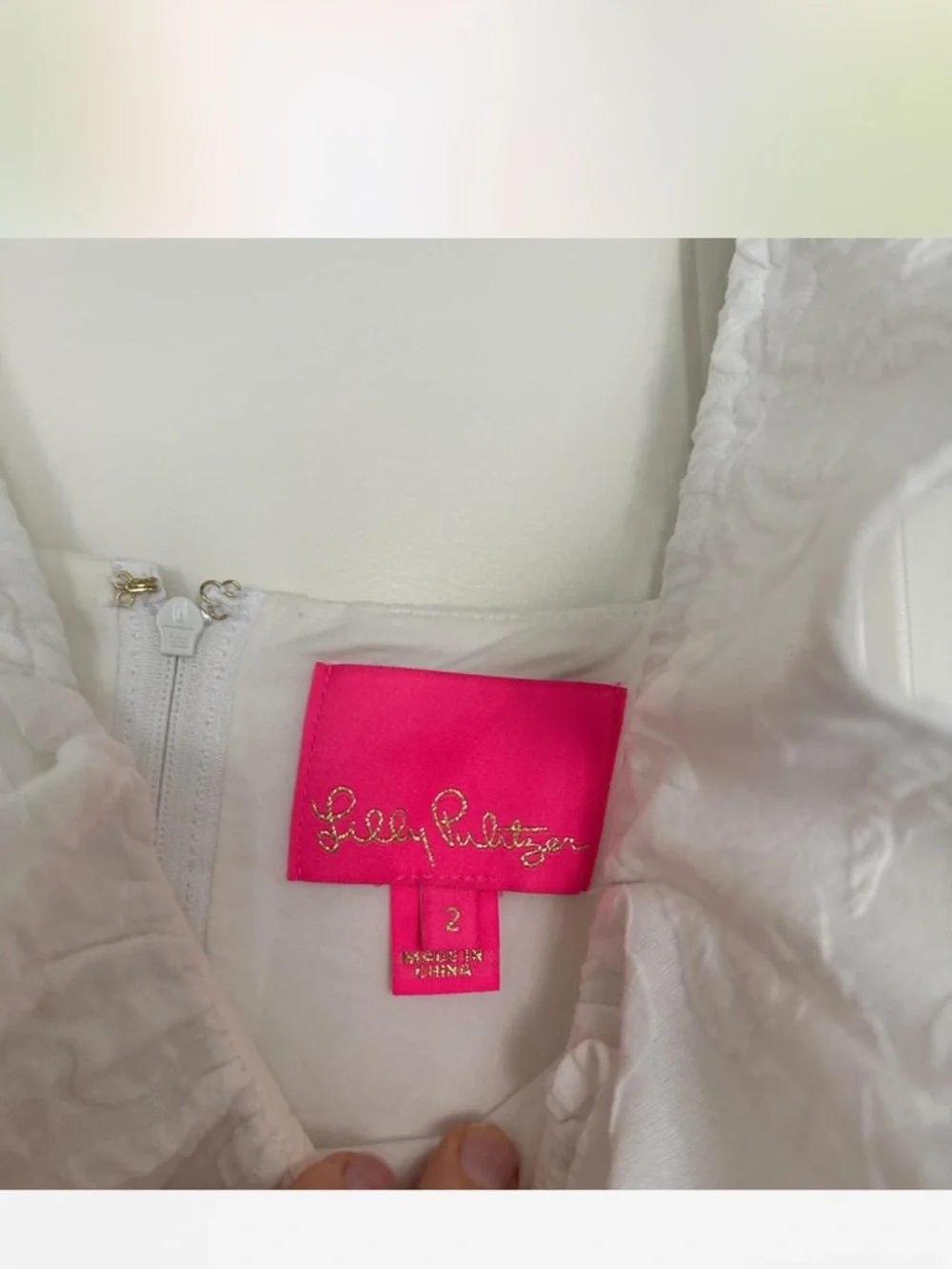 Lilly Pulitzer White Ruffle Square-Neck Mini Dress - Picture 3 of 4
